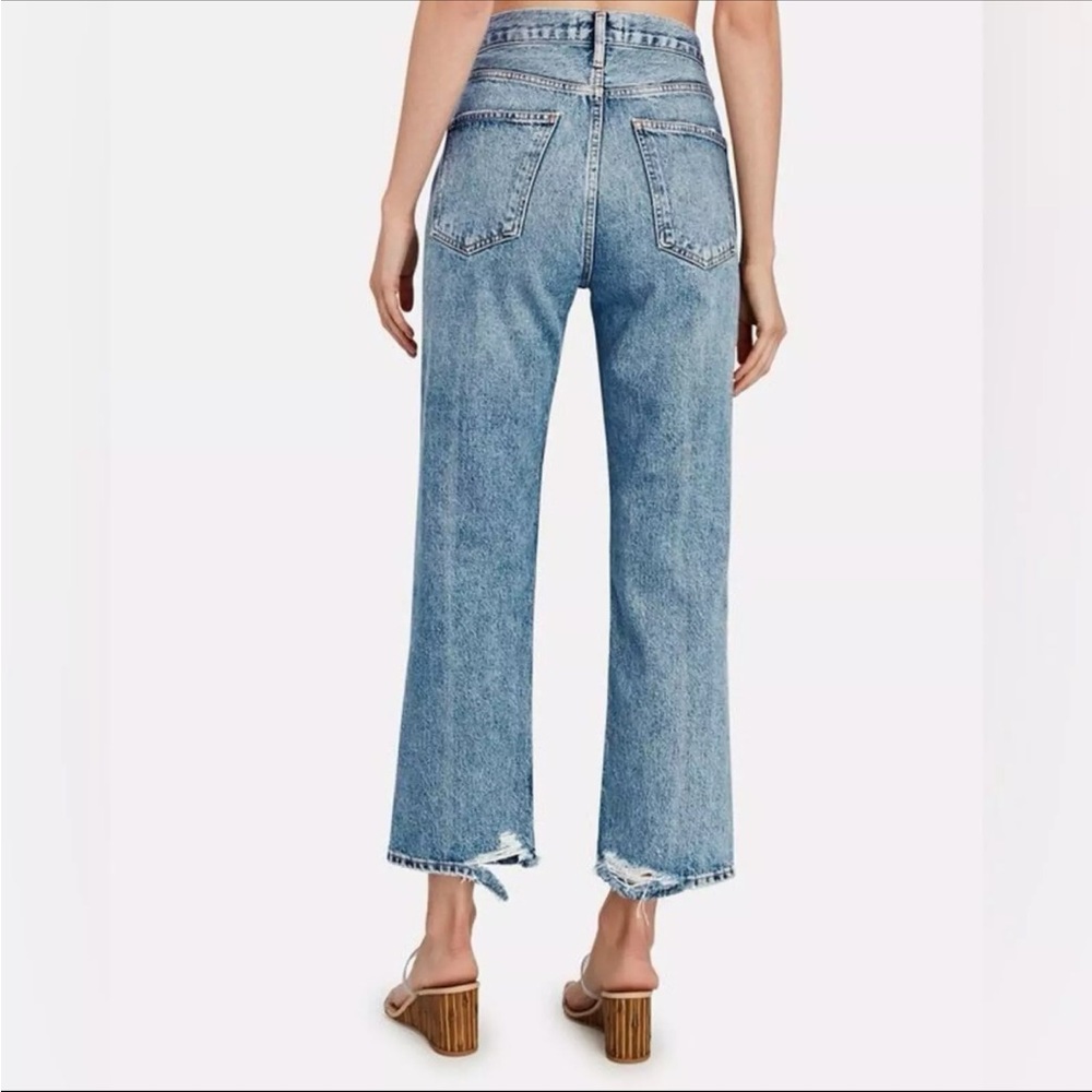 AGOLDE Lana Cropped Straight-Leg Jeans Button Fly 100% Organic Cotton Size 25